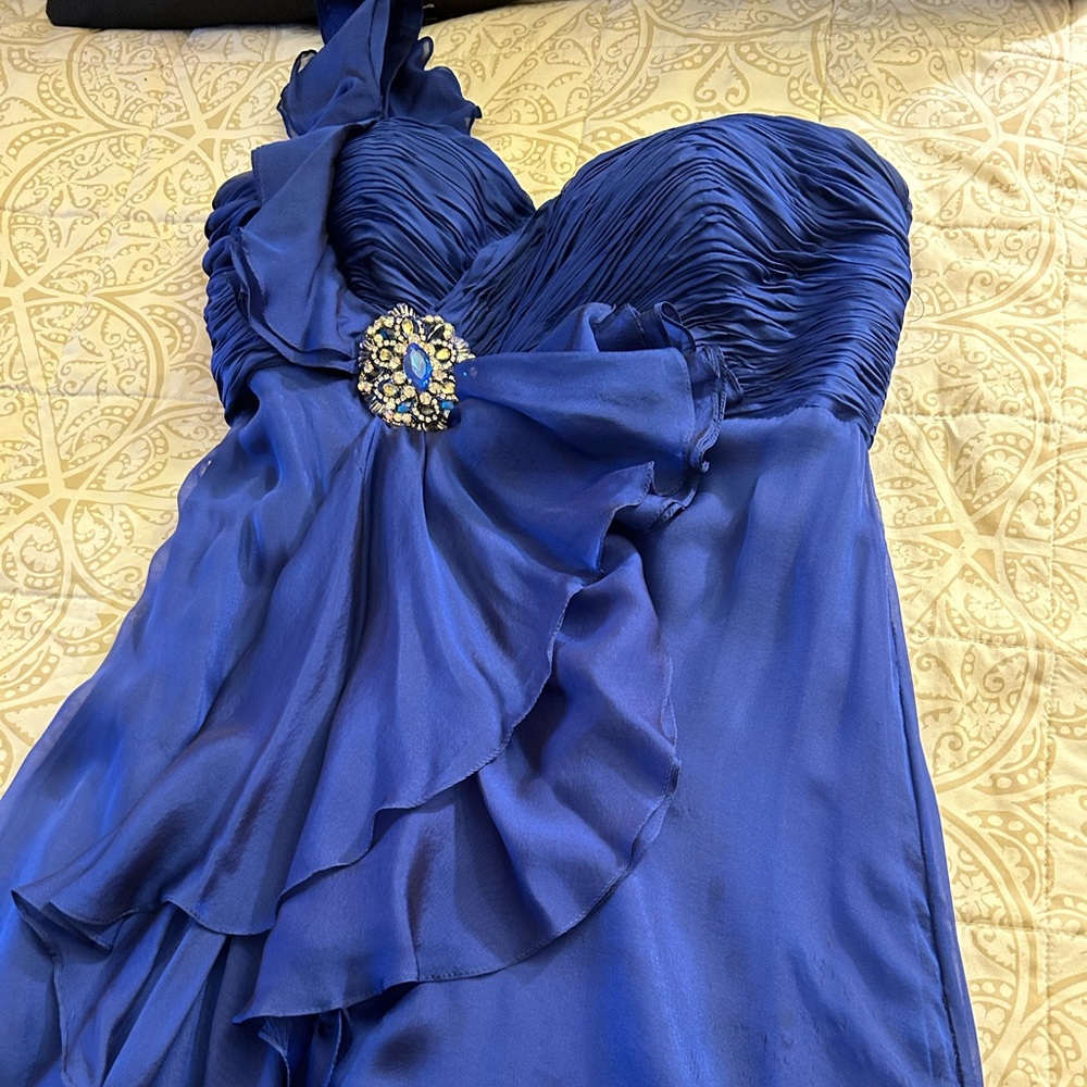 Terani Couture 100% silk dress with shawl